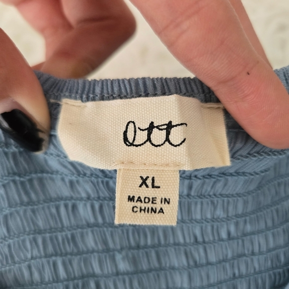 Ott Blue Front Tie Ruffle Sleeve Maternity Midi Dress. Size XL. New without tags - Picture 10 of 10